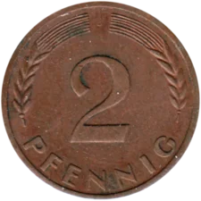 Preview 2 Pfennigs, 1950 reverse