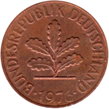Preview 2 Pfennigs, 1976 obverse