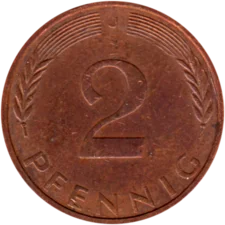 Preview 2 Pfennigs, 1976 reverse