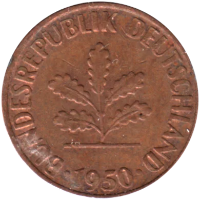 1 Pfennig, 1950 Obverse