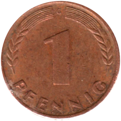 1 Pfennig, 1950 Reverse