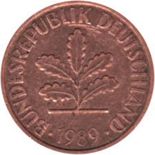 Preview 2 Pfennigs, 1989 obverse
