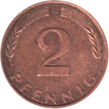 Preview 2 Pfennigs, 1989 reverse