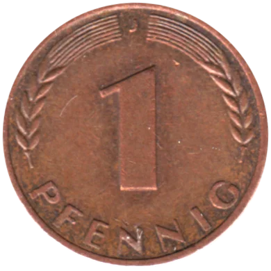 1 Pfennig, 1969 Reverse