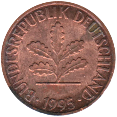 1 Pfennig, 1995 Obverse