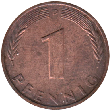 1 Pfennig, 1995 Reverse