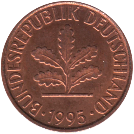 2 Pfennigs, 1995 Obverse