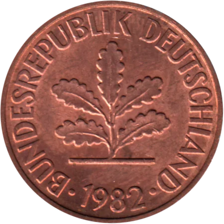 2 Pfennigs, 1982 Obverse