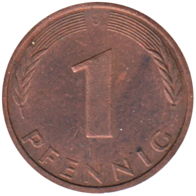 1 Pfennig, 1990 Reverse