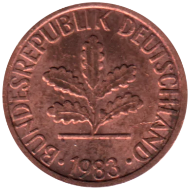 1 Pfennig, 1983 Obverse