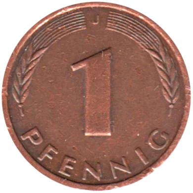1 Pfennig, 1985 Reverse
