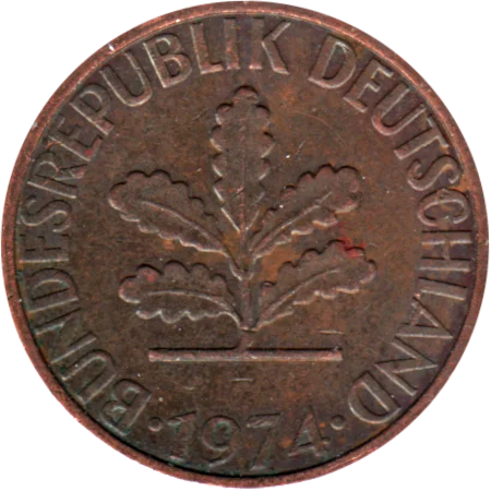2 Pfennigs, 1974 Obverse