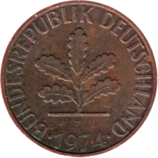 Preview 2 Pfennigs, 1974 obverse