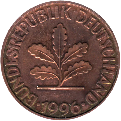 10 Pfennigs, 1996 Obverse