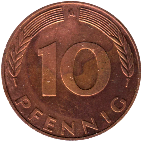 10 Pfennigs, 1996 Reverse