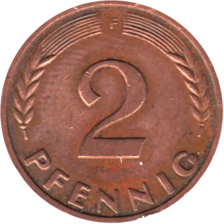 2 Pfennigs, 1969 Reverse