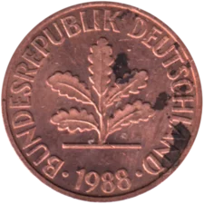 Preview 2 Pfennigs, 1988 obverse