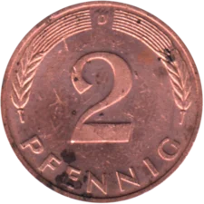 Preview 2 Pfennigs, 1988 reverse