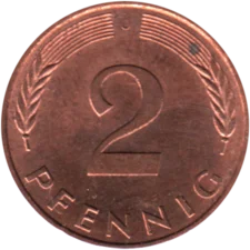 Preview 2 Pfennigs, 1995 reverse