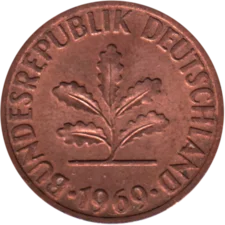 Preview 2 Pfennigs, 1969 obverse