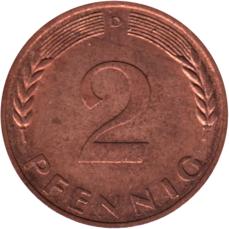 2 Pfennigs, 1969 Reverse