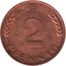 Preview 2 Pfennigs, 1969 reverse