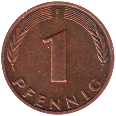 1 Pfennig, 1988 Reverse