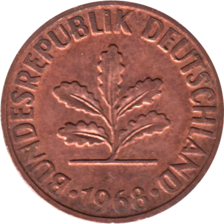 2 Pfennigs, 1968 Obverse