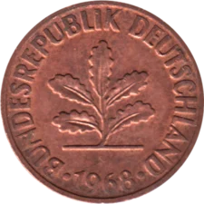 Preview 2 Pfennigs, 1968 obverse