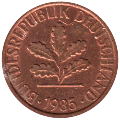1 Pfennig, 1985 Obverse