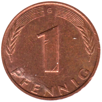 1 Pfennig, 1985 Reverse