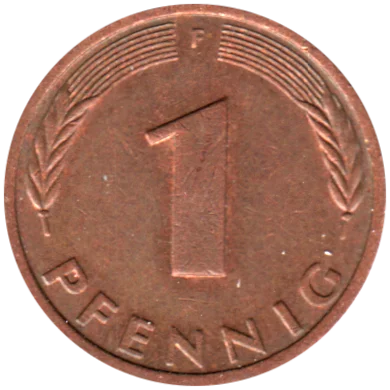 1 Pfennig, 1981 Reverse