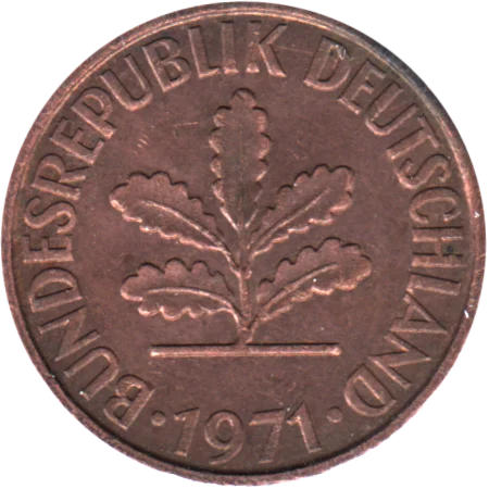 2 Pfennigs, 1971 Obverse