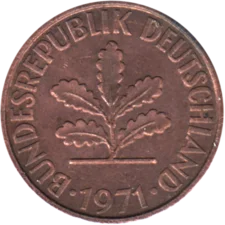 Preview 2 Pfennigs, 1971 obverse