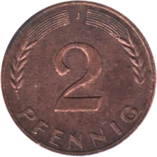 Preview 2 Pfennigs, 1971 reverse
