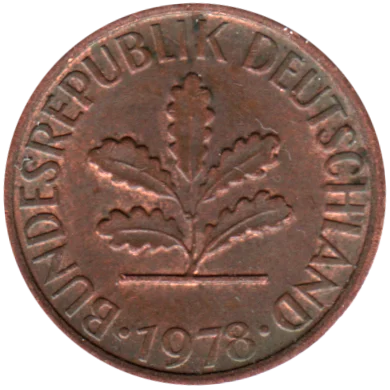 1 Pfennig, 1978 Obverse