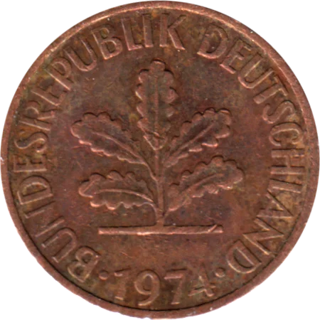 2 Pfennigs, 1974 Obverse