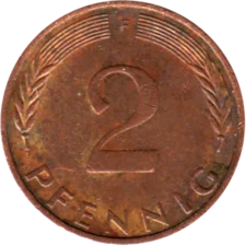 Preview 2 Pfennigs, 1974 reverse