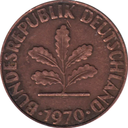 2 Pfennigs, 1970 Obverse