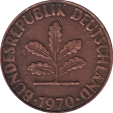 Preview 2 Pfennigs, 1970 obverse