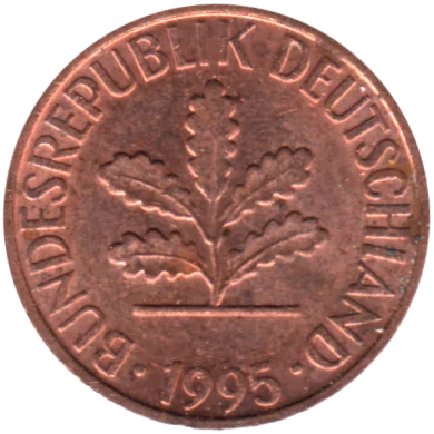 1 Pfennig, 1995 Obverse