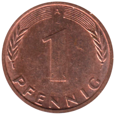 1 Pfennig, 1995 Reverse