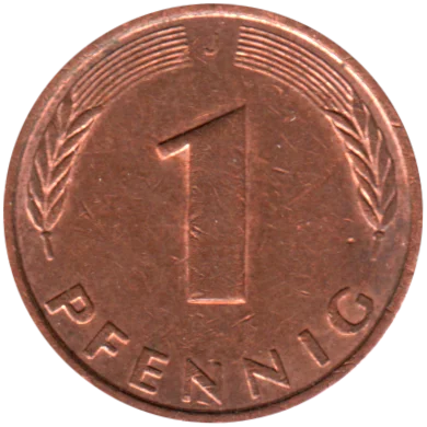 1 Pfennig, 1988 Reverse