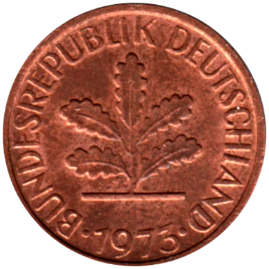 1 Pfennig, 1973 Obverse