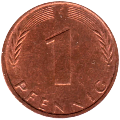 1 Pfennig, 1973 Reverse