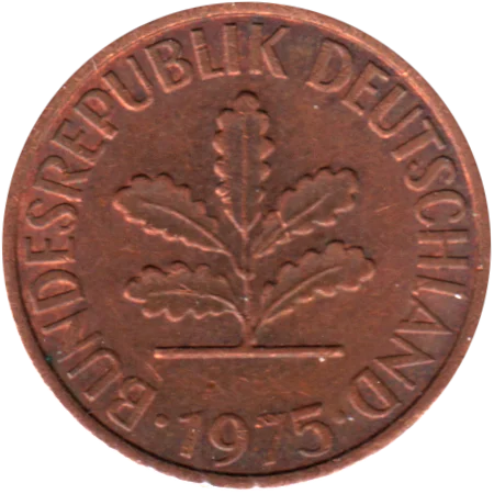 2 Pfennigs, 1975 Obverse