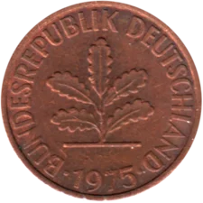 Preview 2 Pfennigs, 1975 obverse