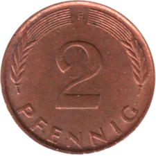 Preview 2 Pfennigs, 1975 reverse