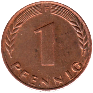 1 Pfennig, 1972 Reverse
