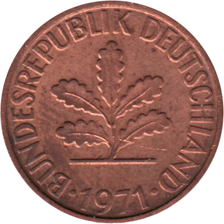 2 Pfennigs, 1971 Obverse